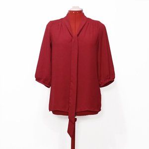 Atmosphere Red Blouse With Bow Collar Size UK 6